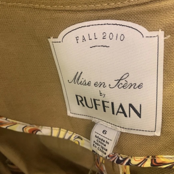 Mise en Scene Sz 6 Ruffian Anthropologie Linen Trench Coat Dress NEW - Picture 5 of 12